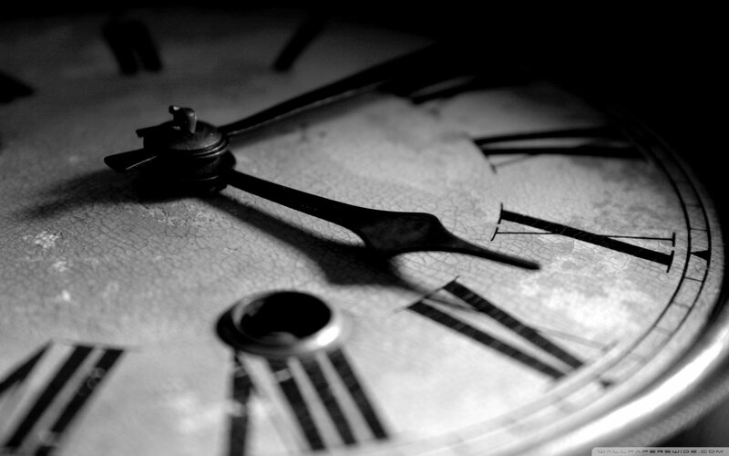 Close-up of Clock Face — Black