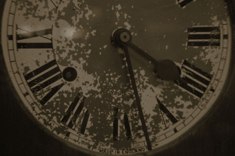 Close-up of Clock Face — Brown