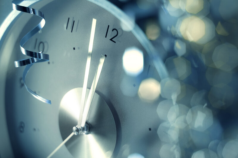 Close-up of Clock Face — Silver