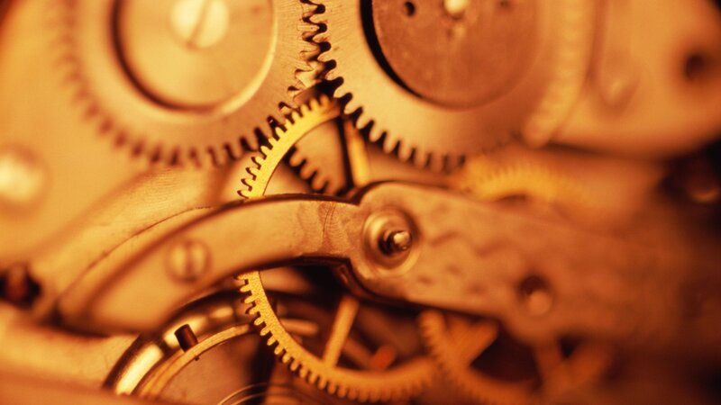 Close-up of Clock Gears — Brown, Detailed
