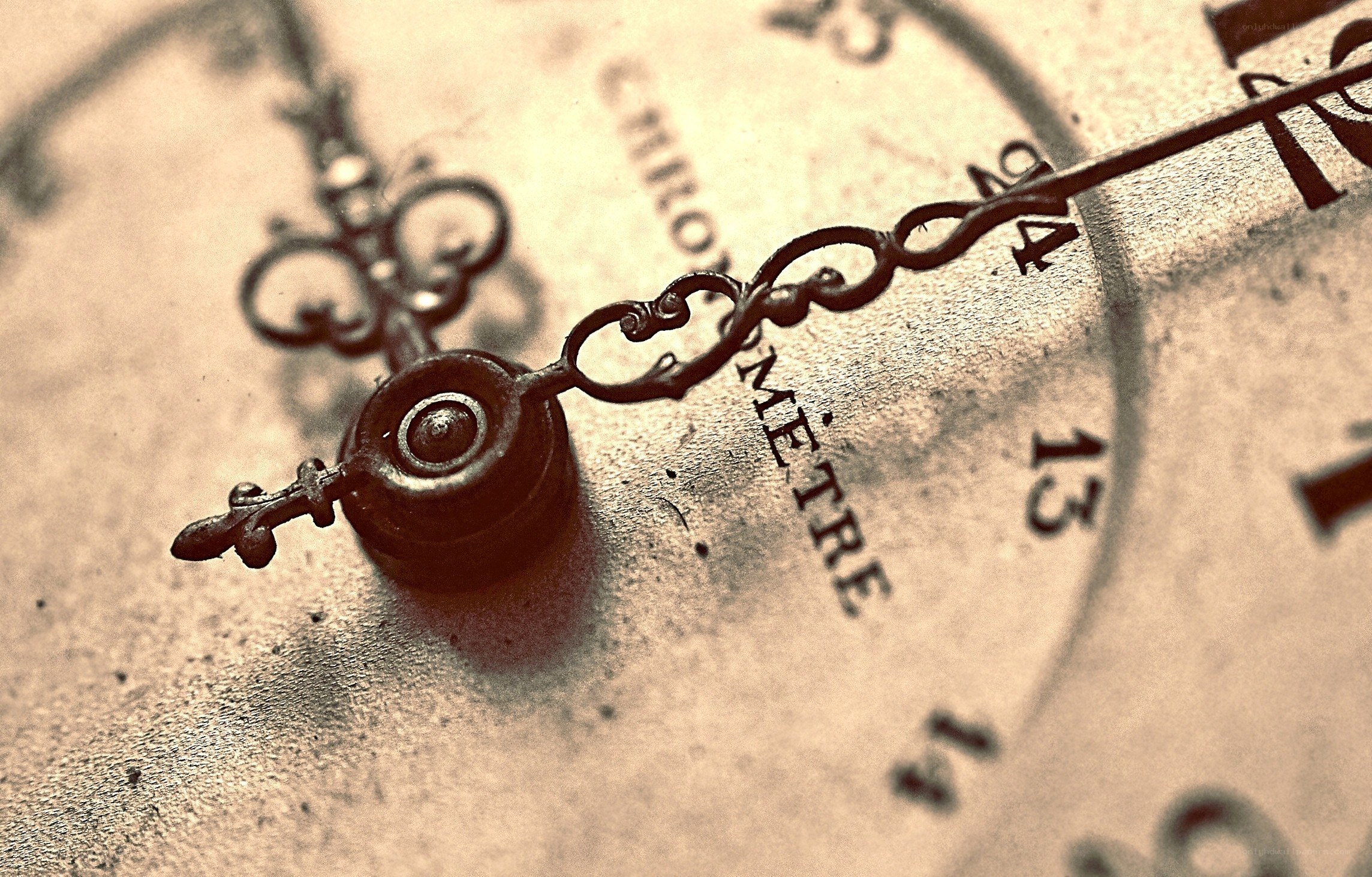 close-up of clock hands
