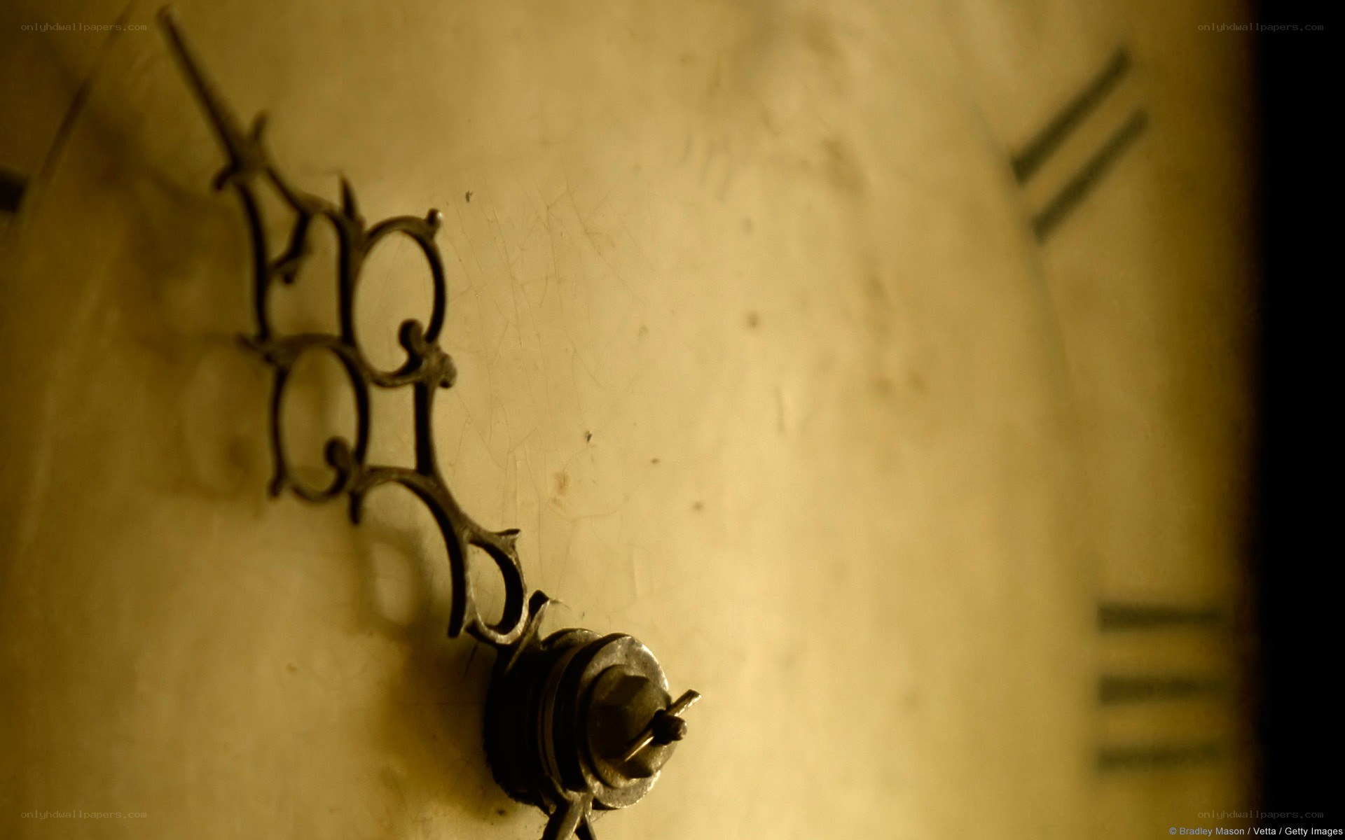 close-up of clock hands