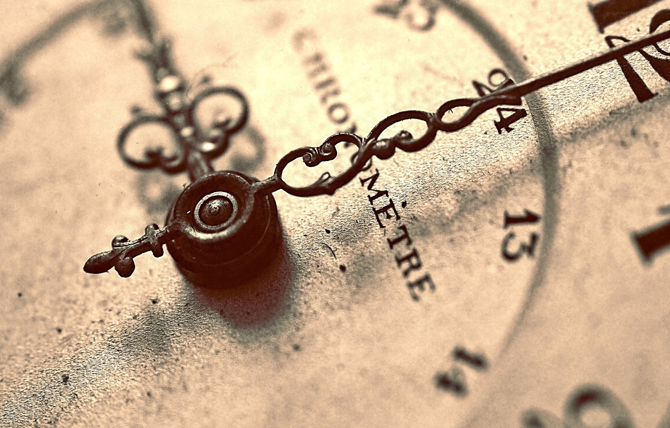 close-up of clock hands