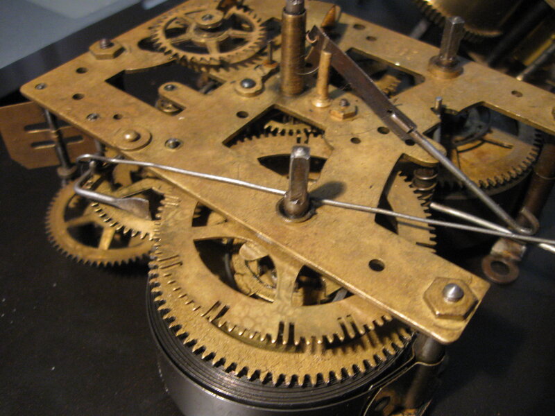 close-up of clock mechanism