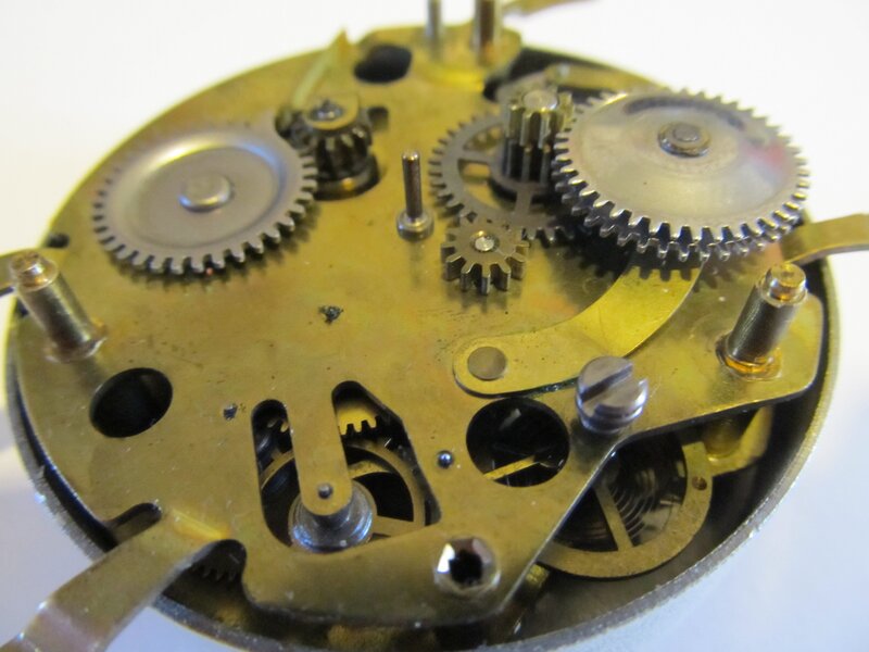 close-up of clock mechanism