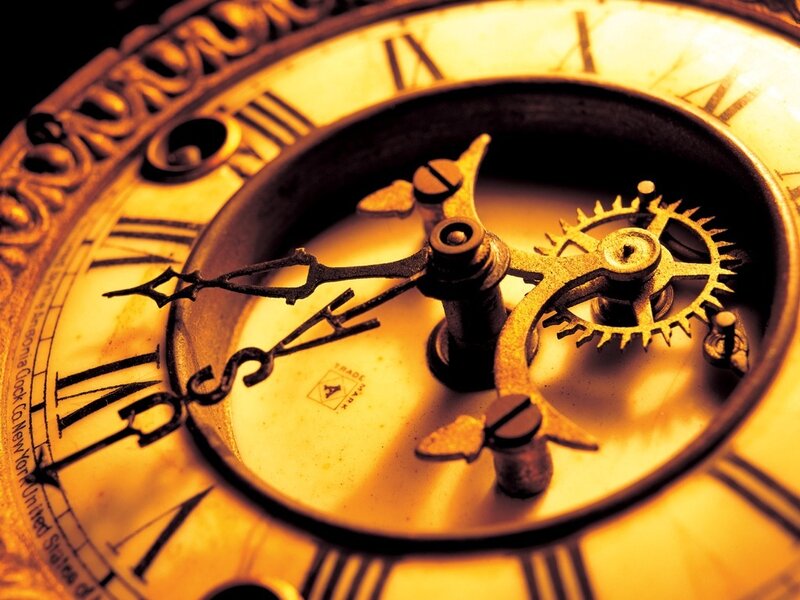 Close-up of clock mechanism
