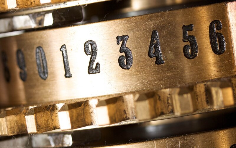 Close-up of Clock Mechanism — Gold, Mechanical