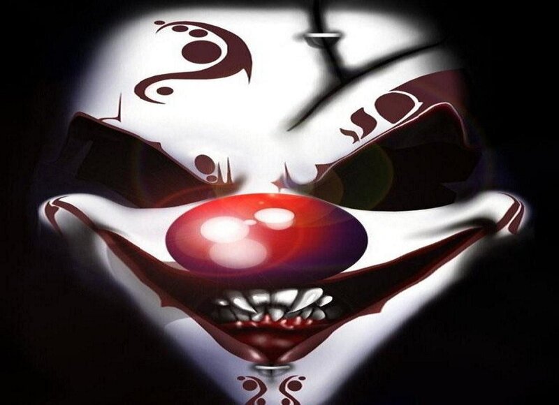 Close-up of Clown Face — Black