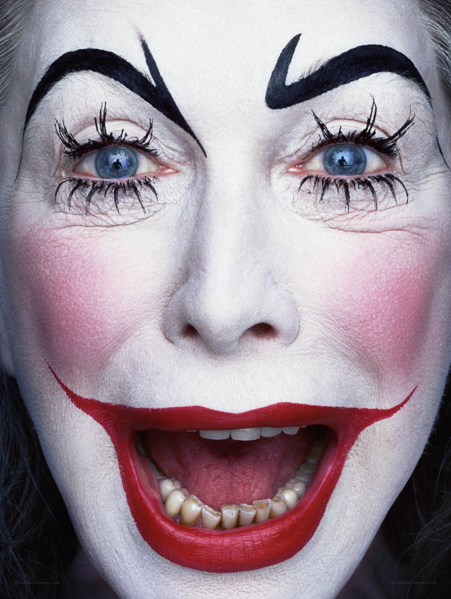 close-up of clown makeup