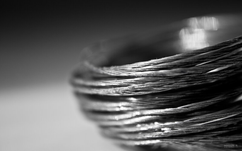 close-up of coiled wire
