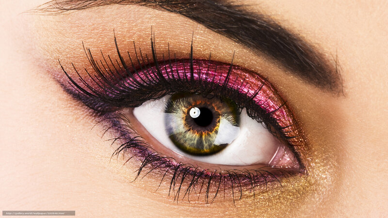 close-up of colorful eye makeup