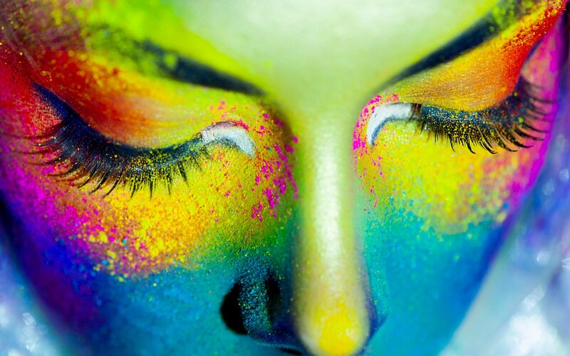 Close-up of Colorful Face