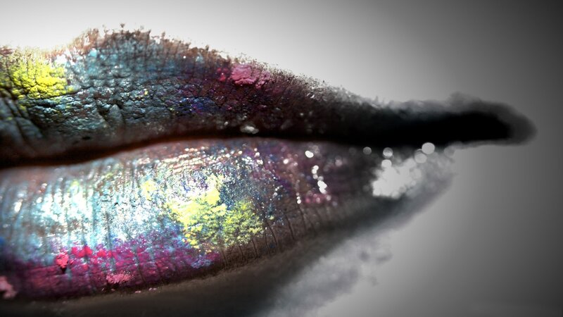 Close-up of Colorful Lips — Purple, Dramatic