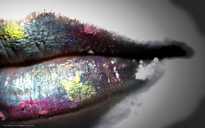 Close-up of Colorful Lips — Purple
