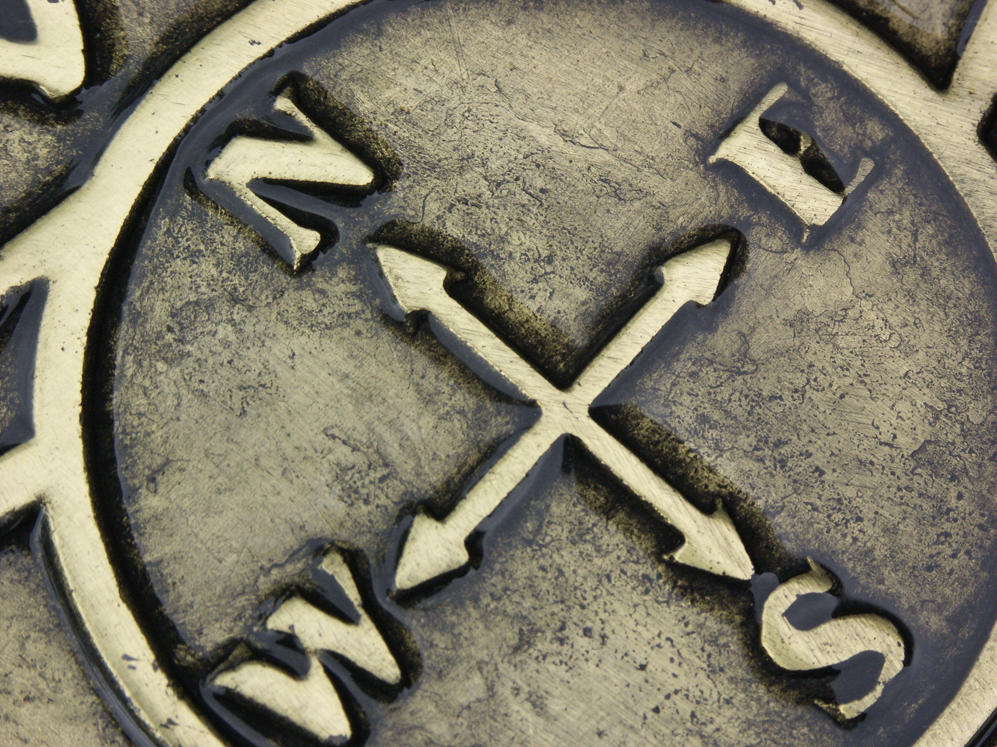 close-up of compass rose