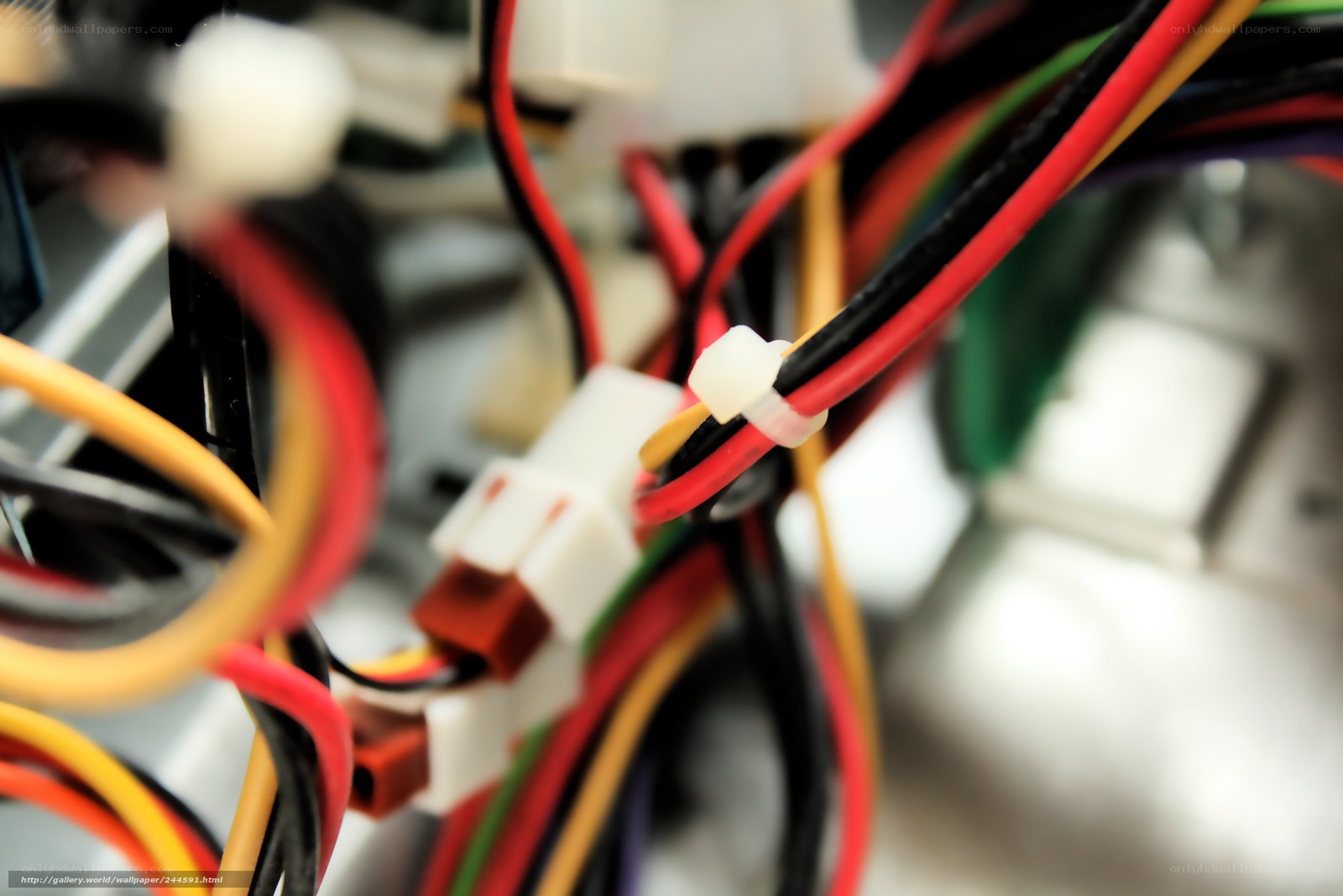 close-up of computer cables