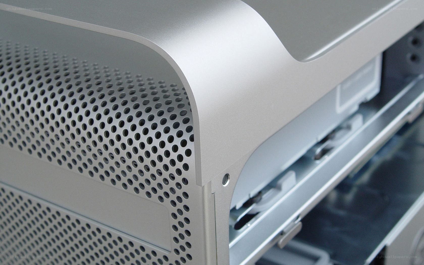 close-up of computer chassis