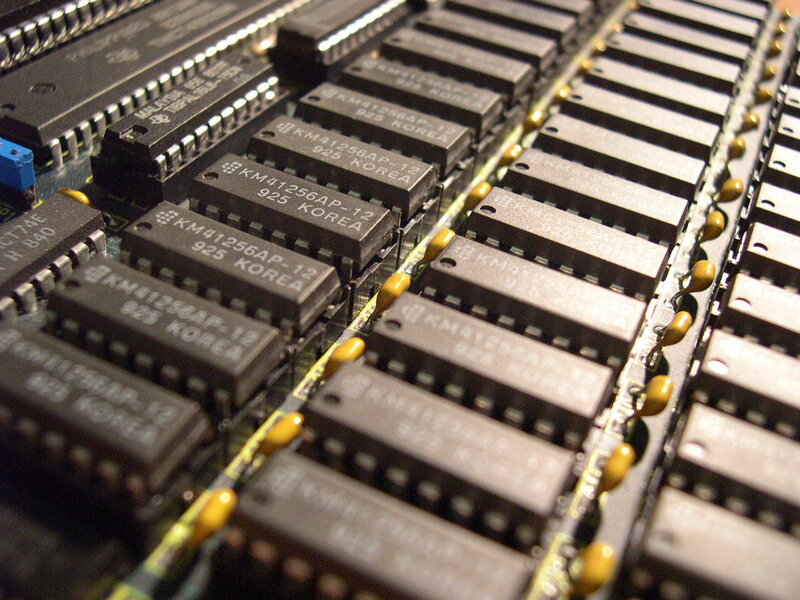 Close-up of computer chips