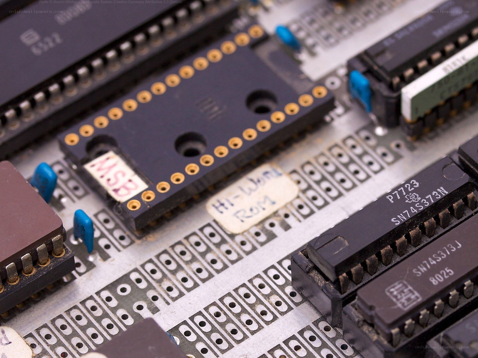 Close-up of computer circuit board
