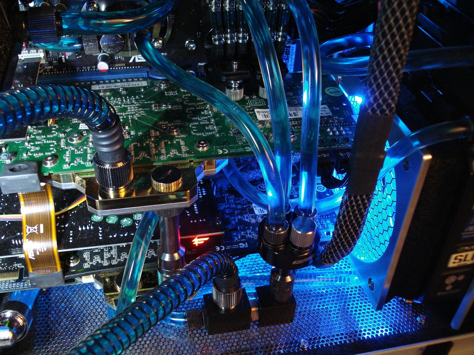 close-up of computer cooling system