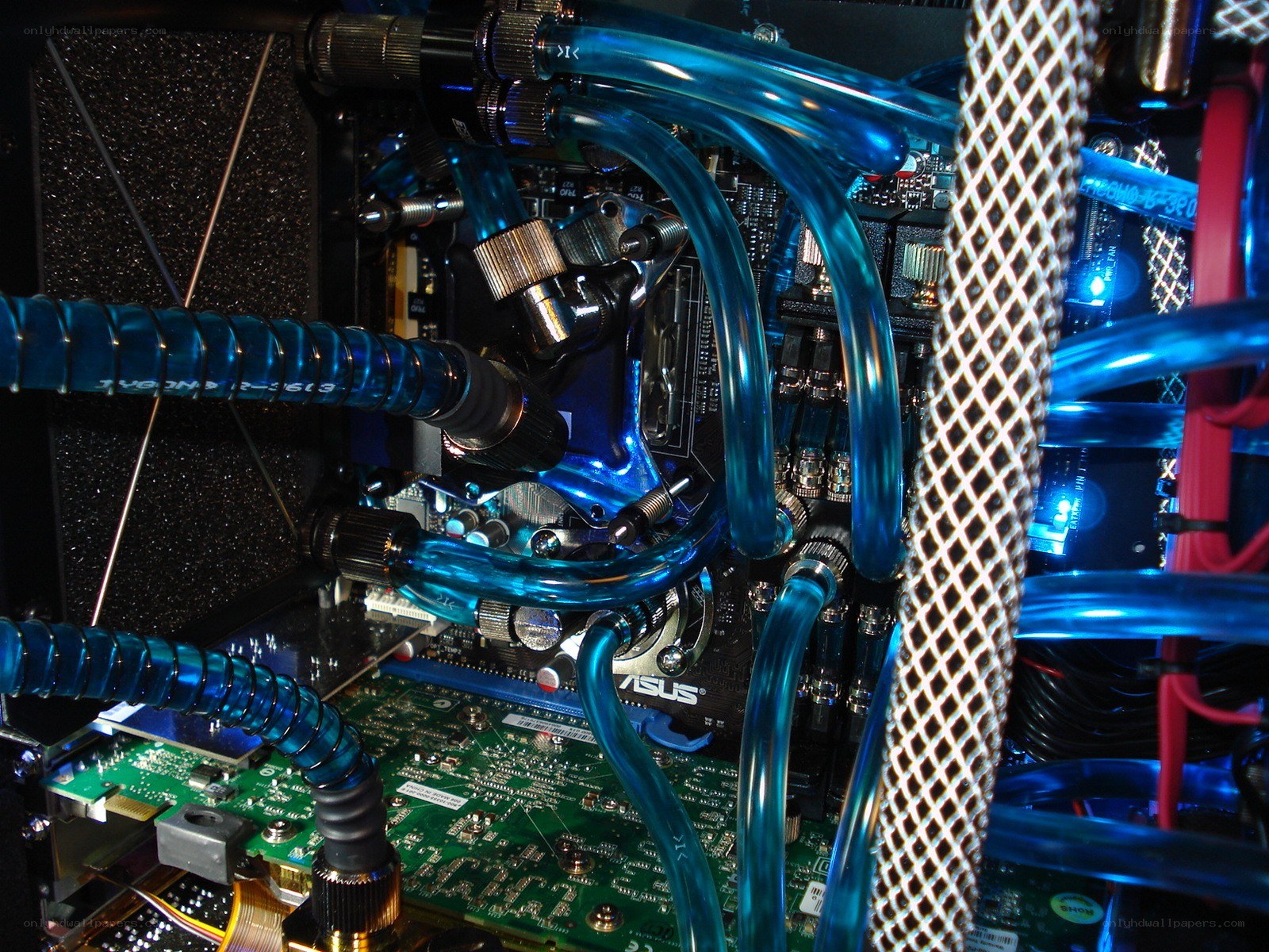 Close-up of computer cooling system