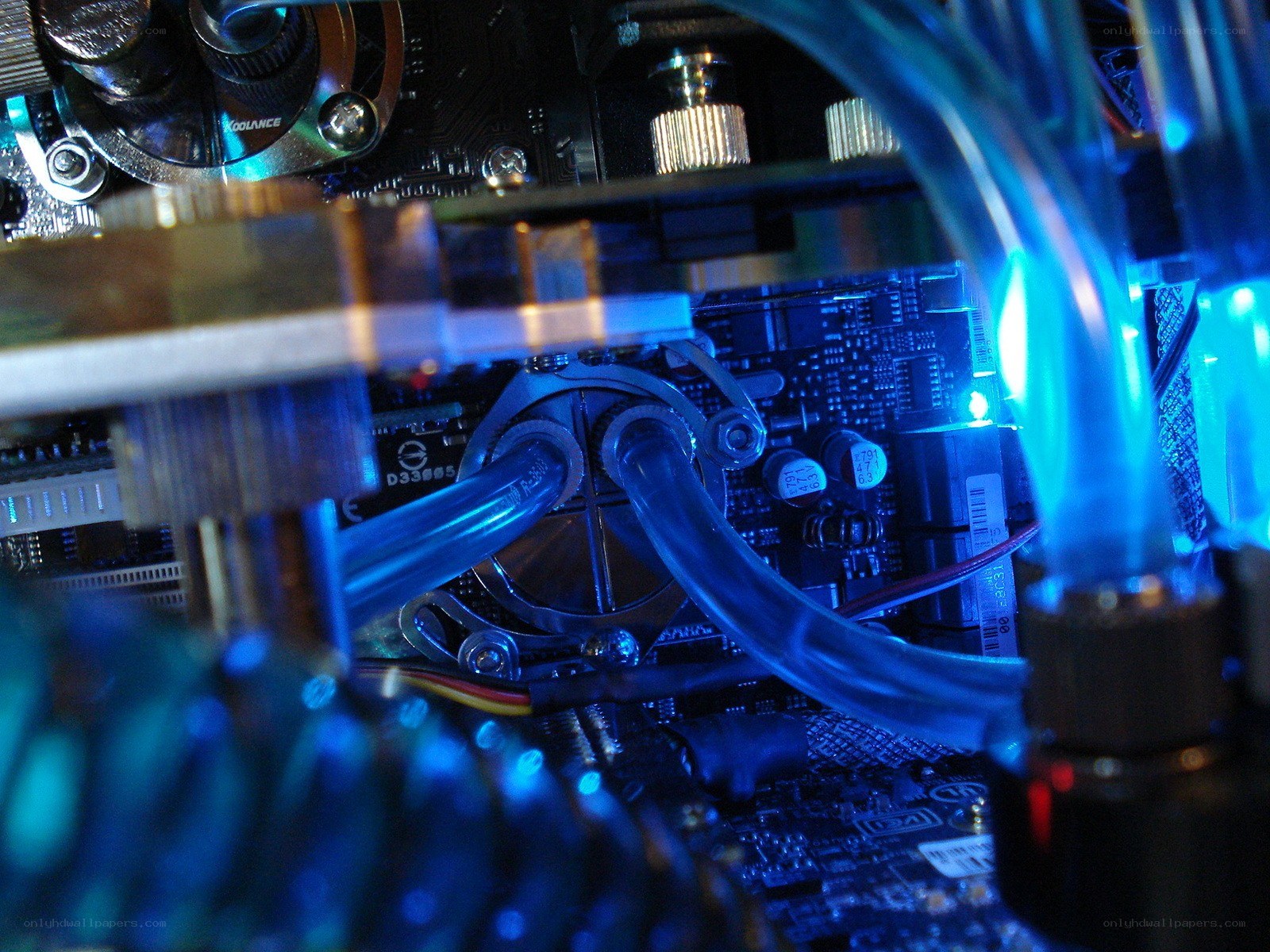 Close-up of computer cooling system
