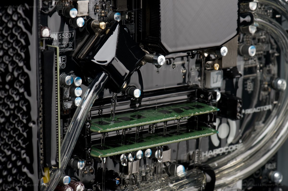 Close-up of computer cooling system