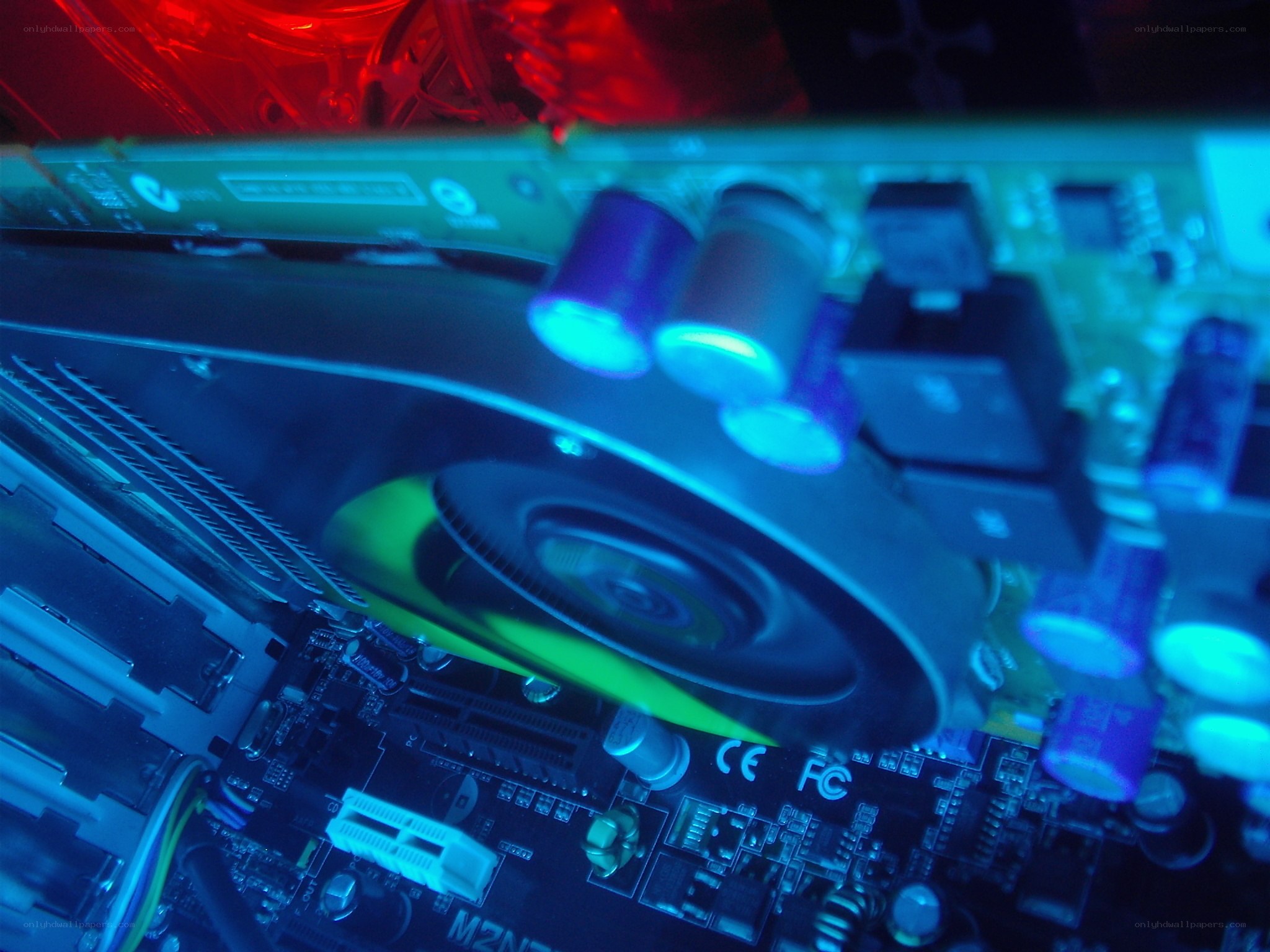 close-up of computer hardware