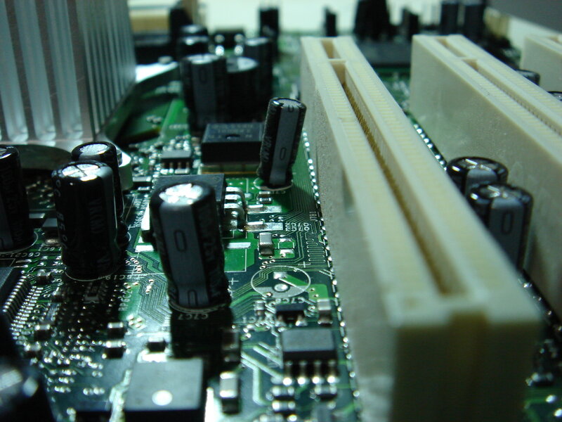 close-up of computer motherboard