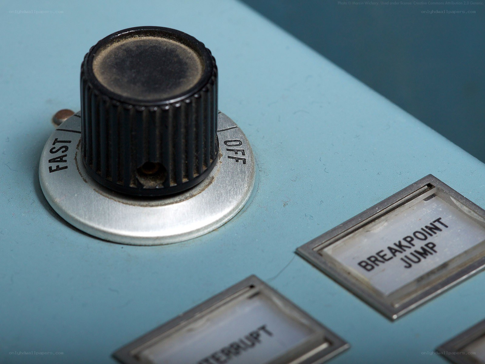 close-up of control knob