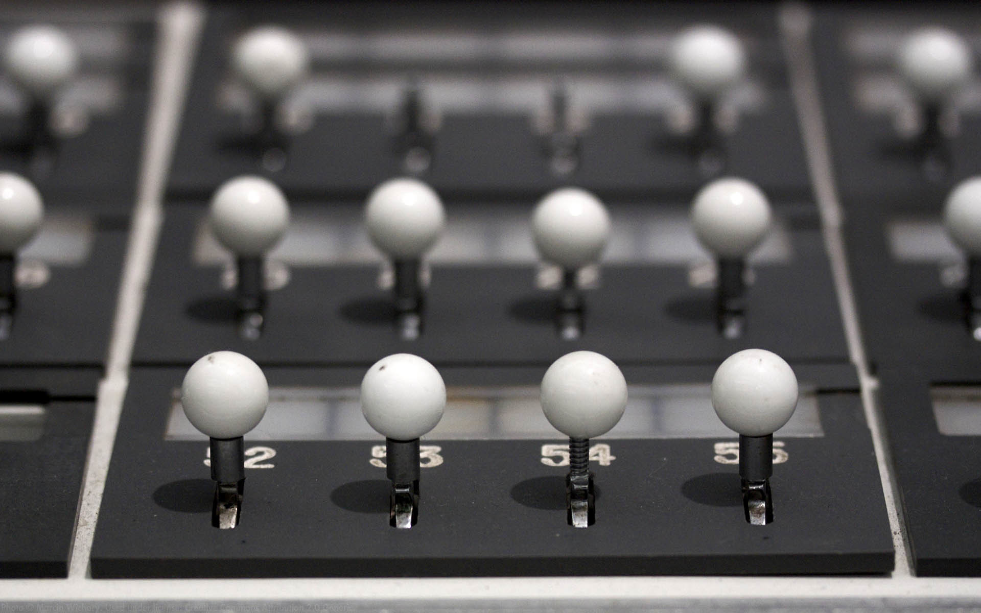 Close-up of control knobs