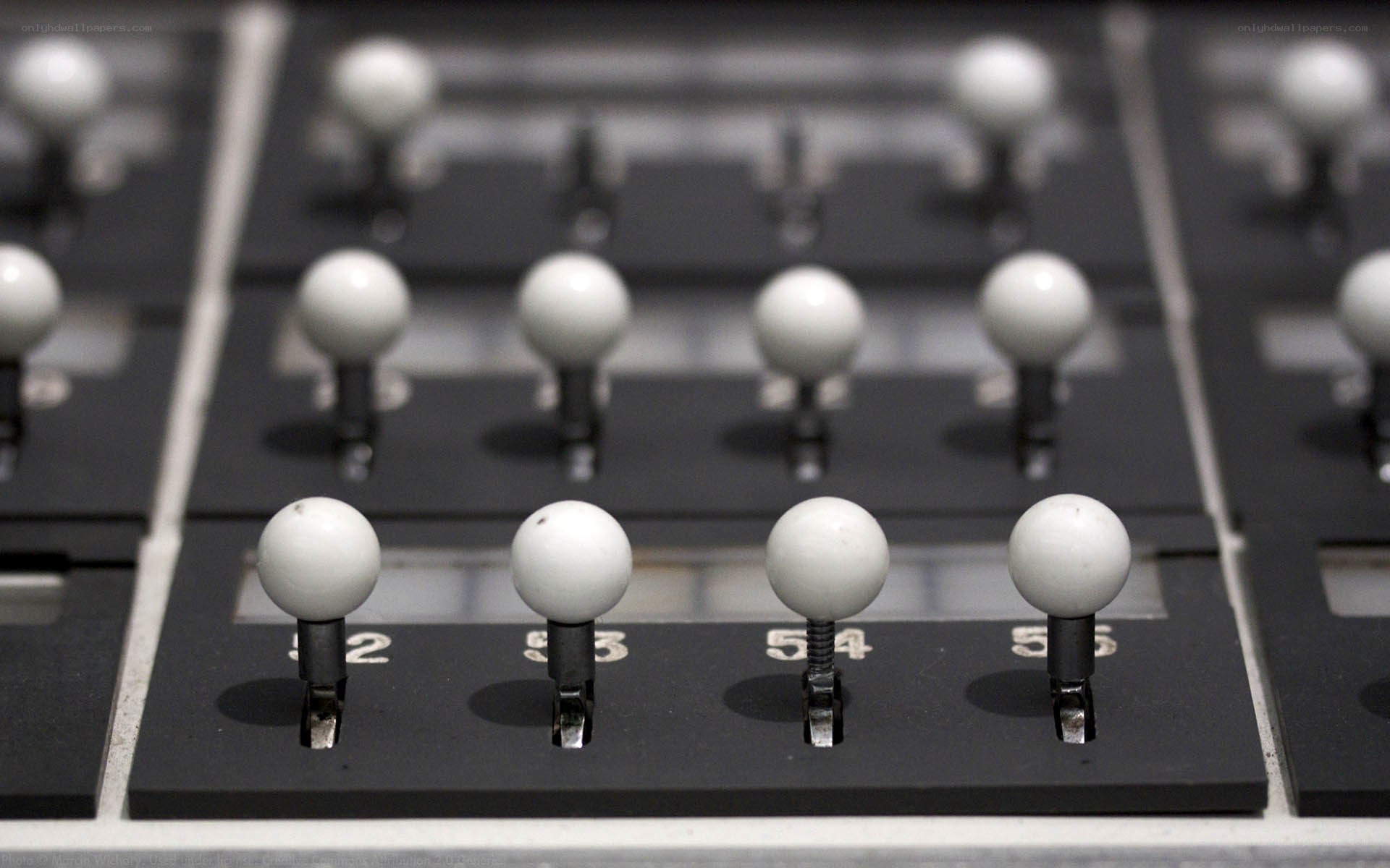 Close-up of control knobs
