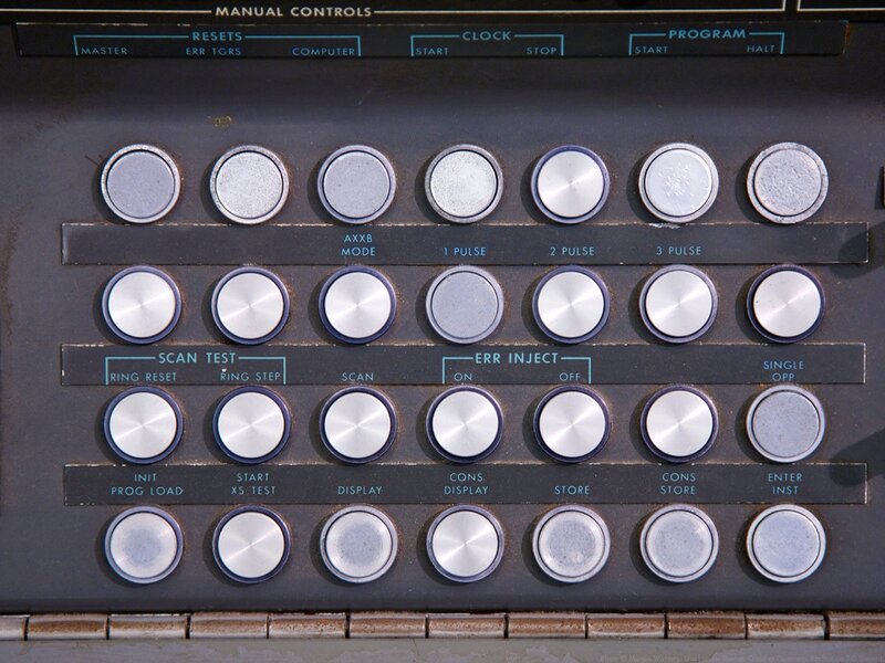 close-up of control panel buttons