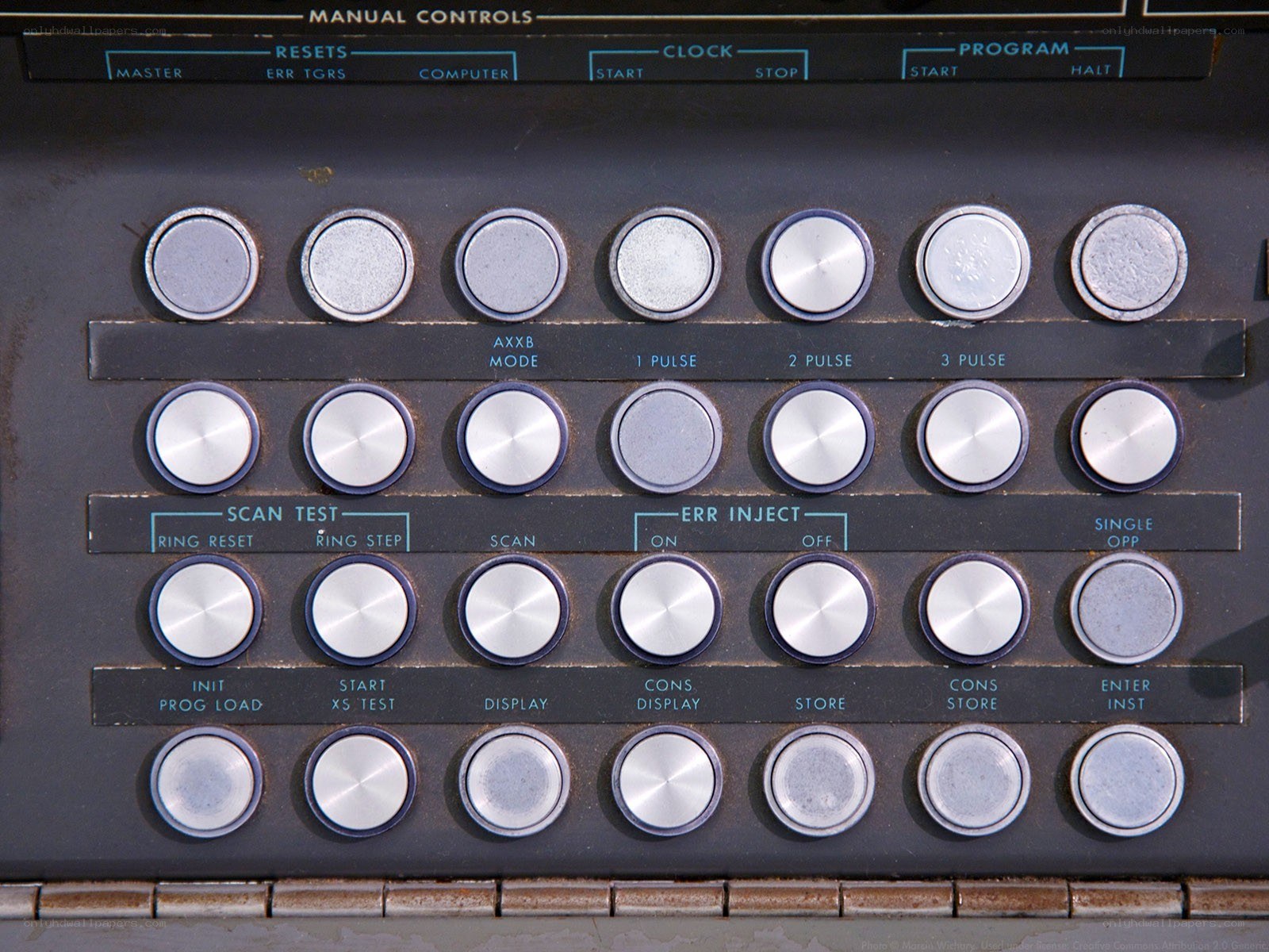 close-up of control panel buttons