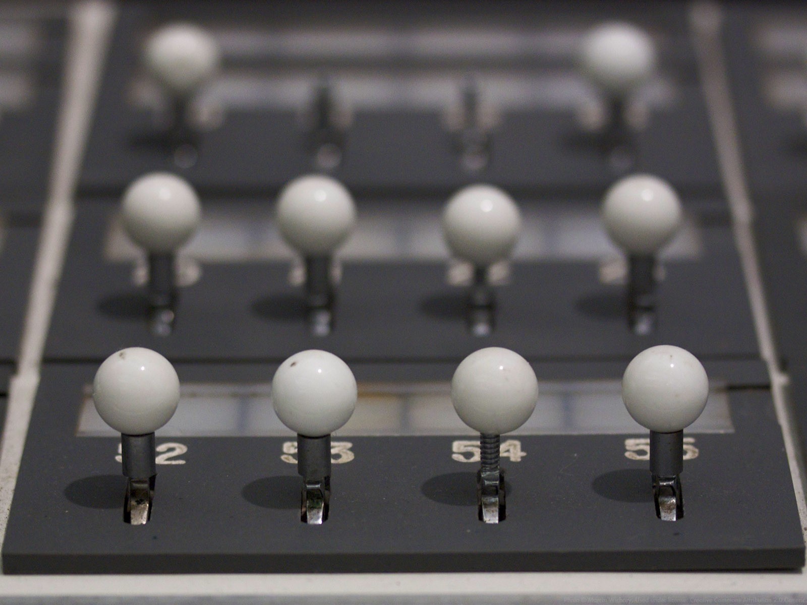 Close-up of control panel knobs