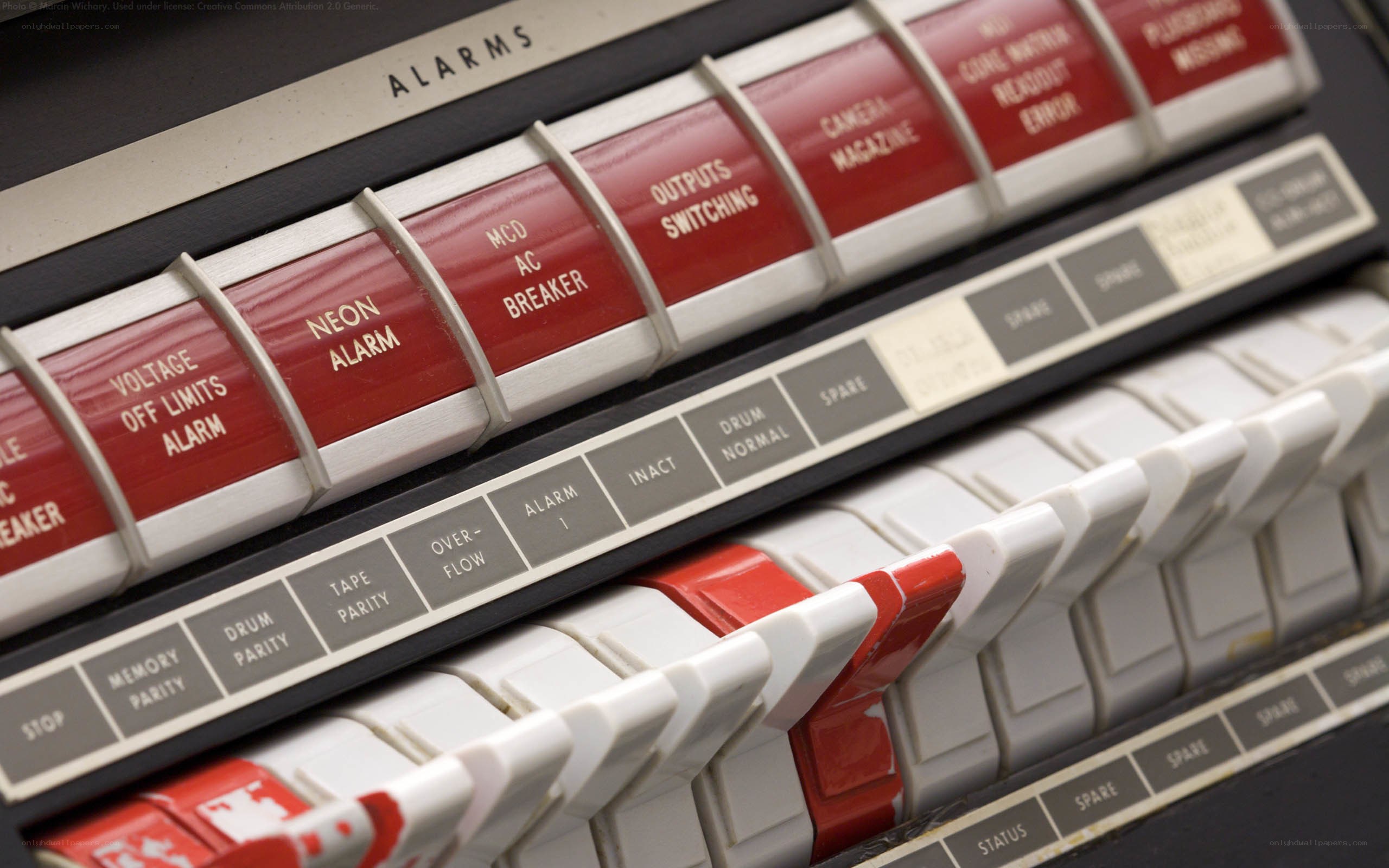 Close-up of control panel switches