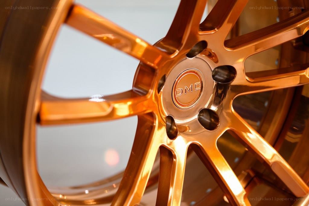 close-up of copper wheel