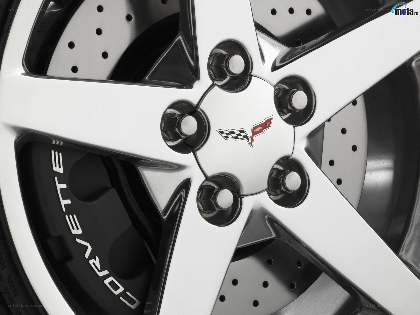 Close-up of Corvette wheel