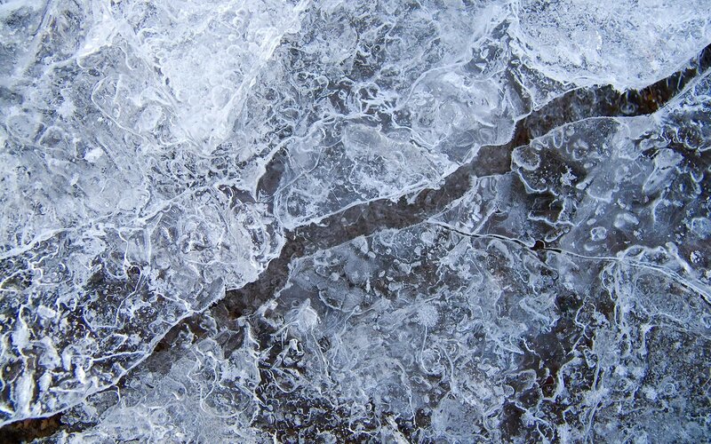 Close-up of cracked ice surface