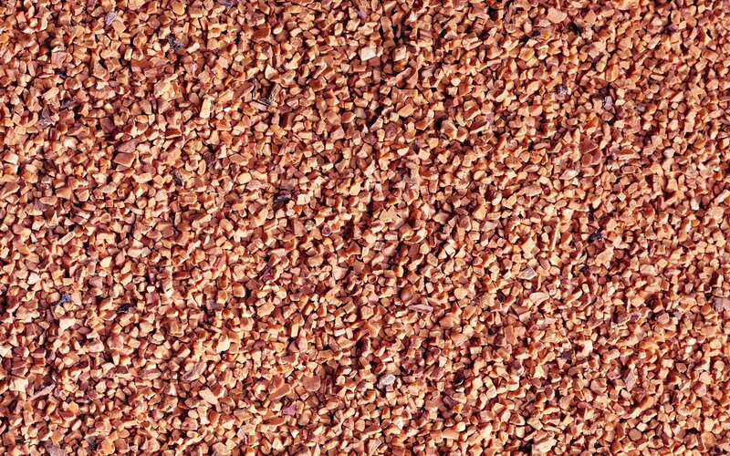 close-up of crushed nuts