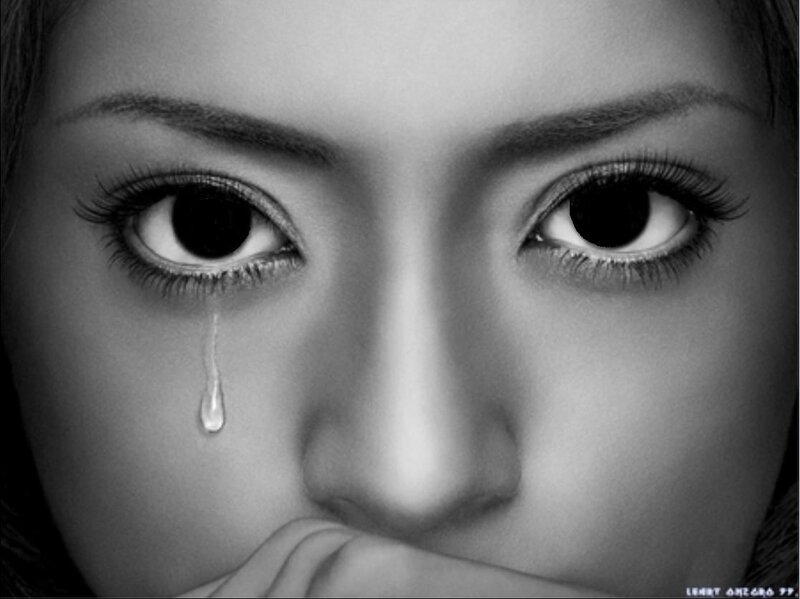 close-up of crying woman