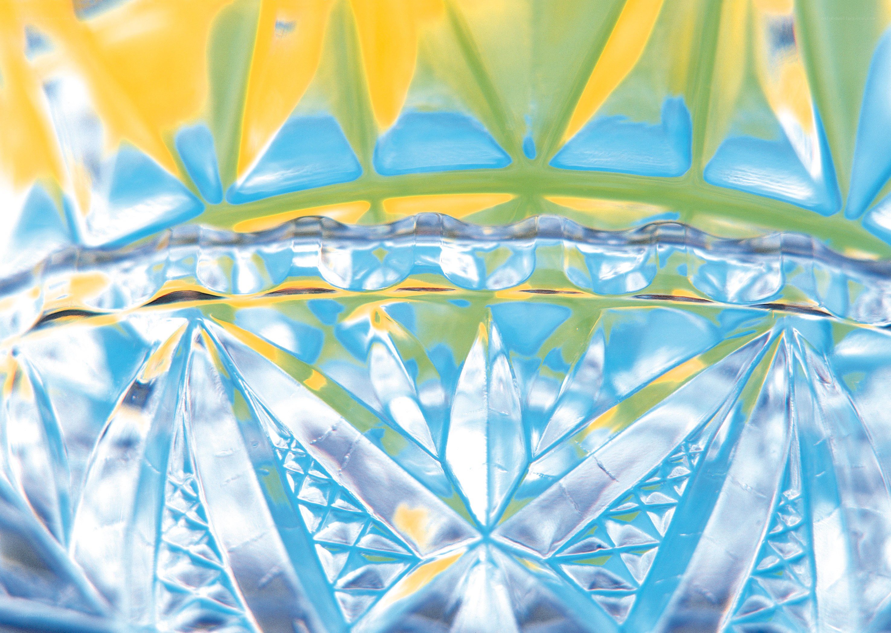 Close-up of cut glass pattern