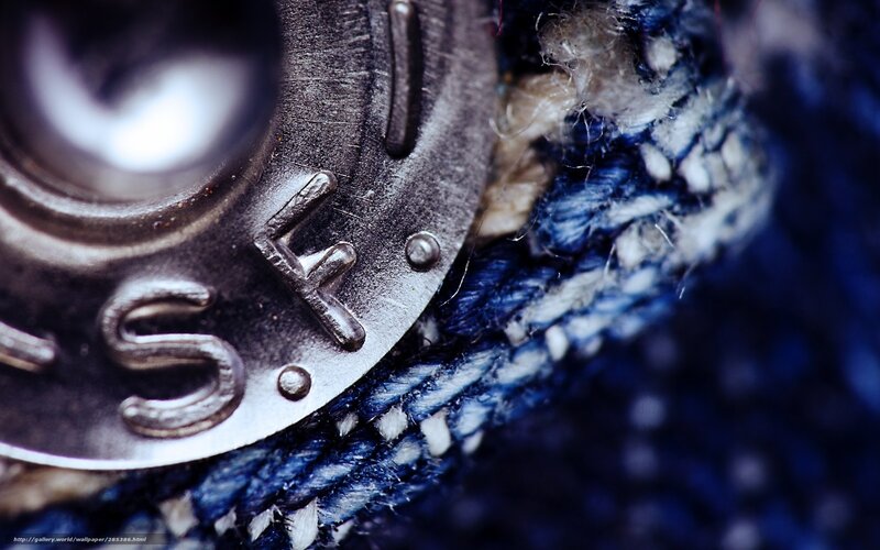 Close-up of Denim Button — Blue, Detailed