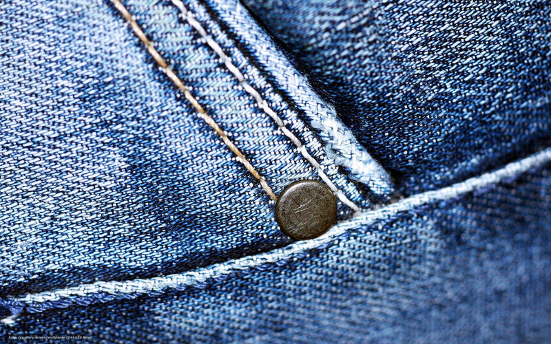 Close-up of Denim Button — Blue, Neutral