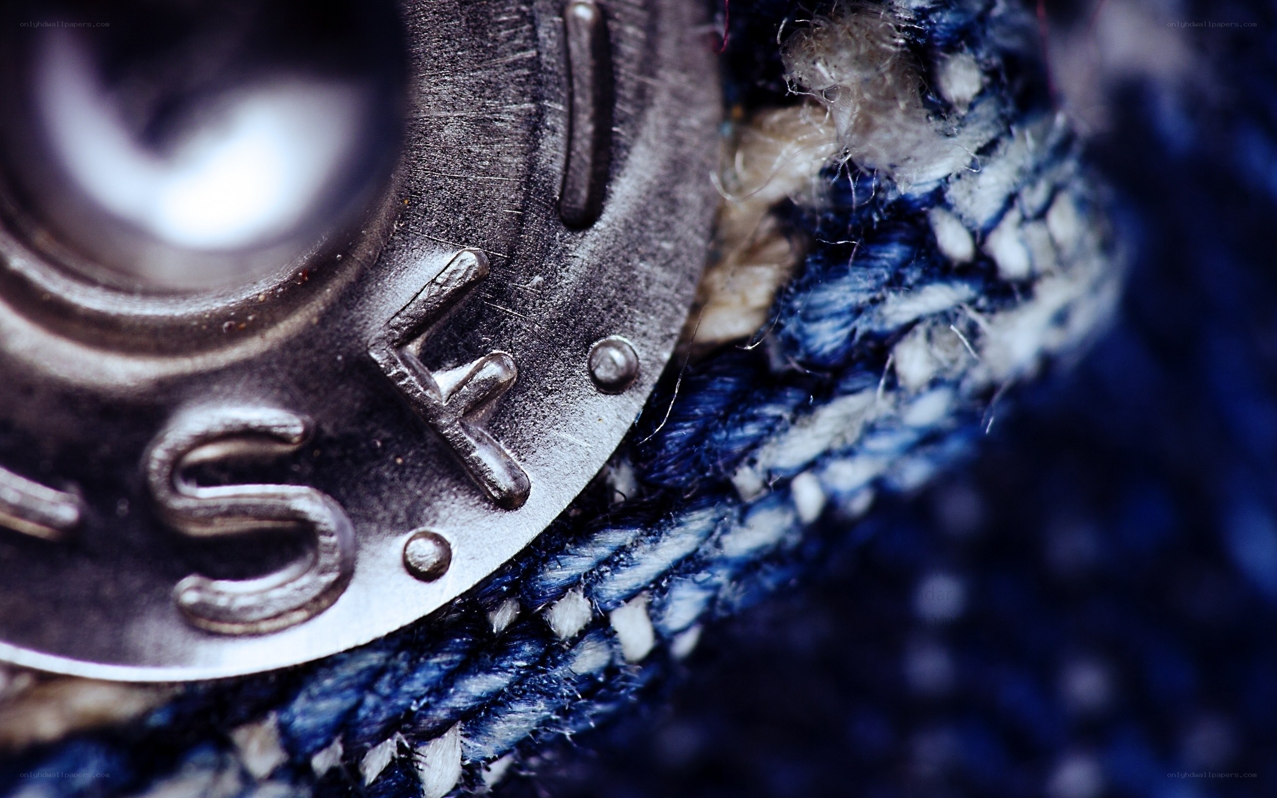 close-up of denim button