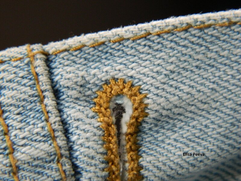Close-up of Denim Fabric — Blue