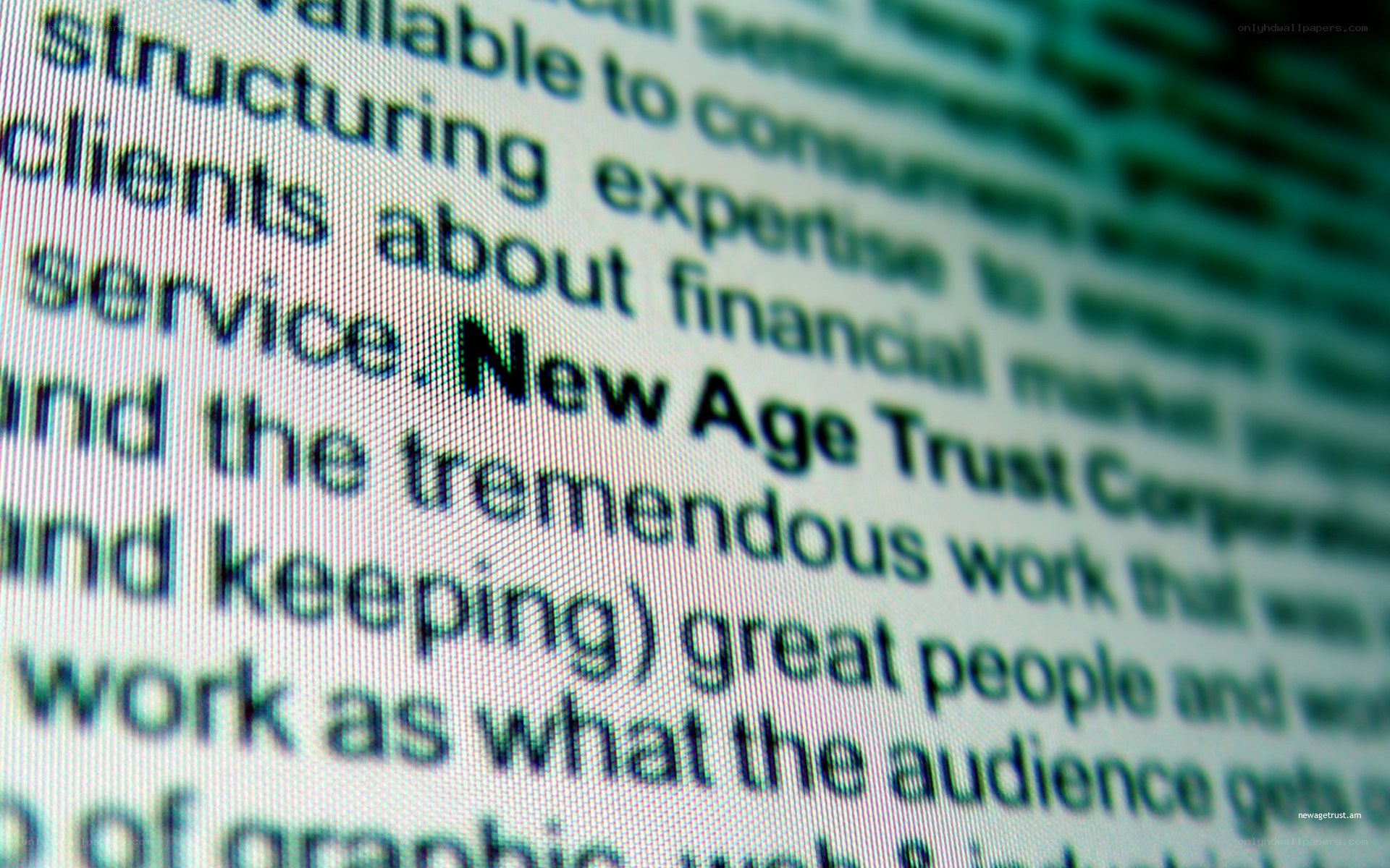 close-up of digital text