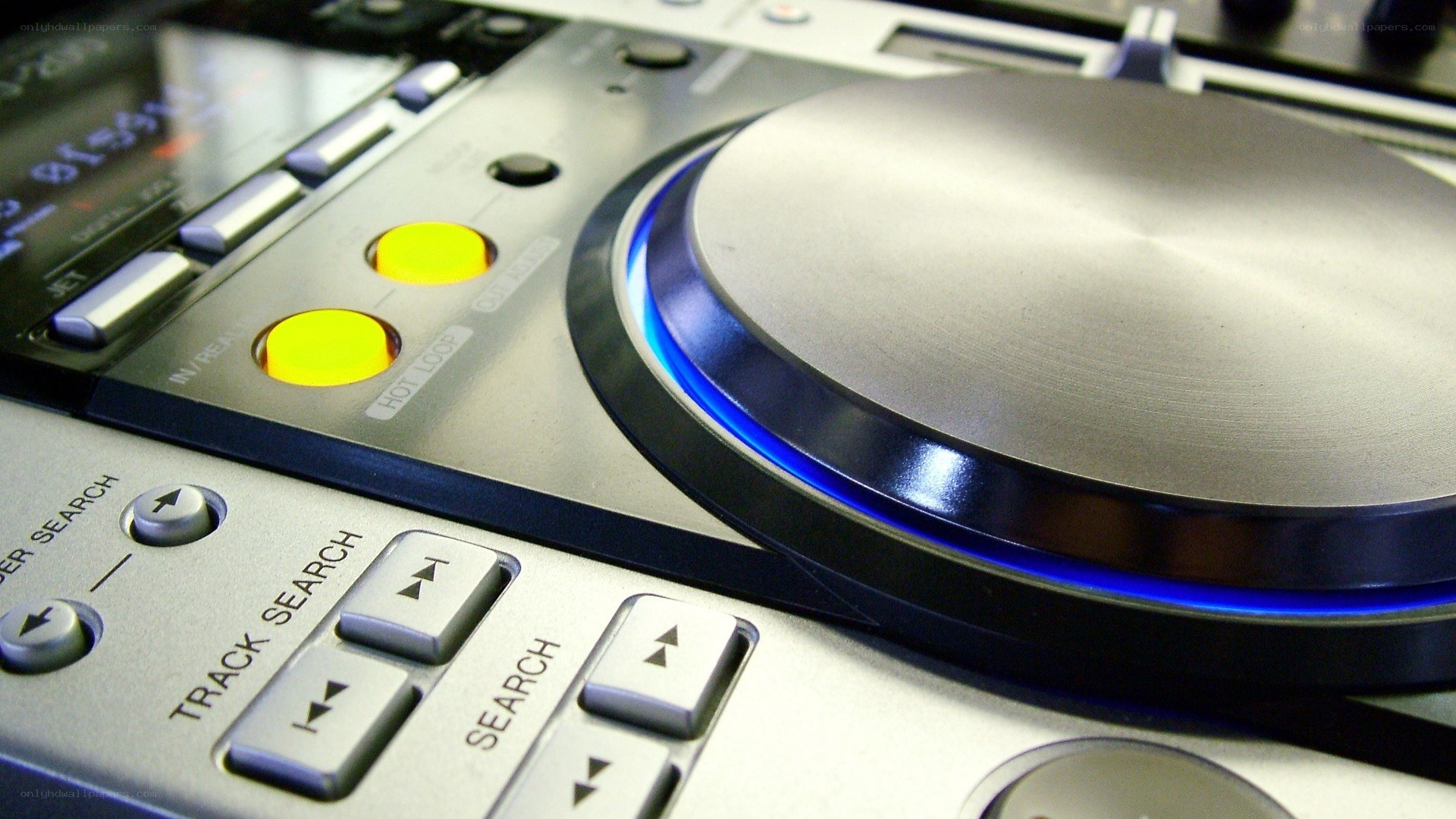 close-up of DJ controller