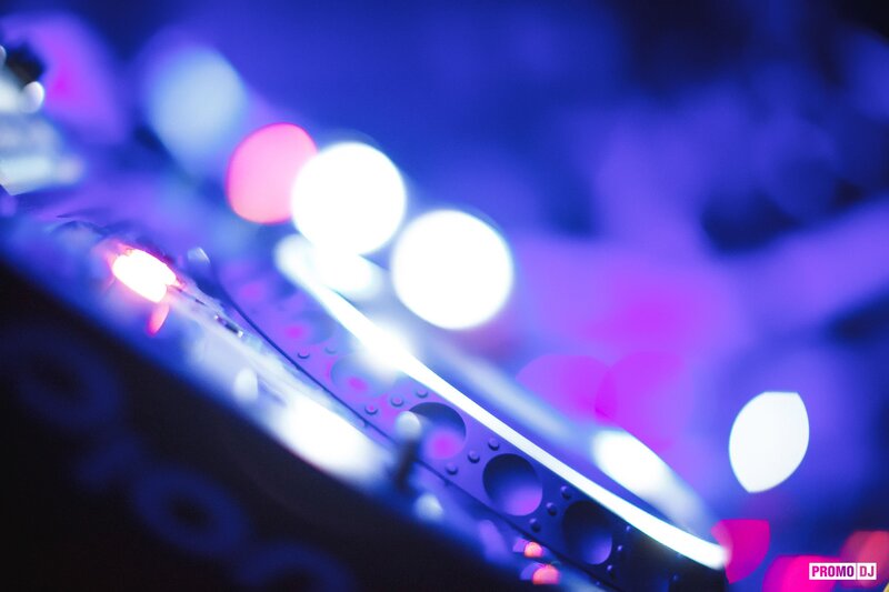 Close-up of DJ Equipment — Blue