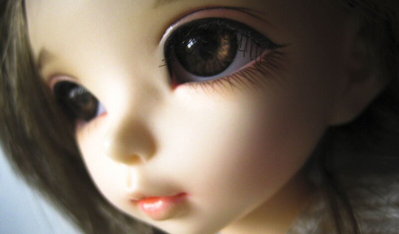 close-up of doll's face